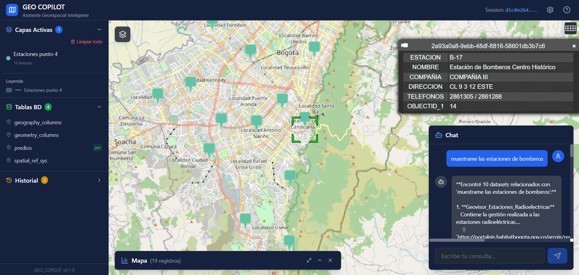 Diagrama de flujo de trabajo de LangGraph para análisis geoespacial