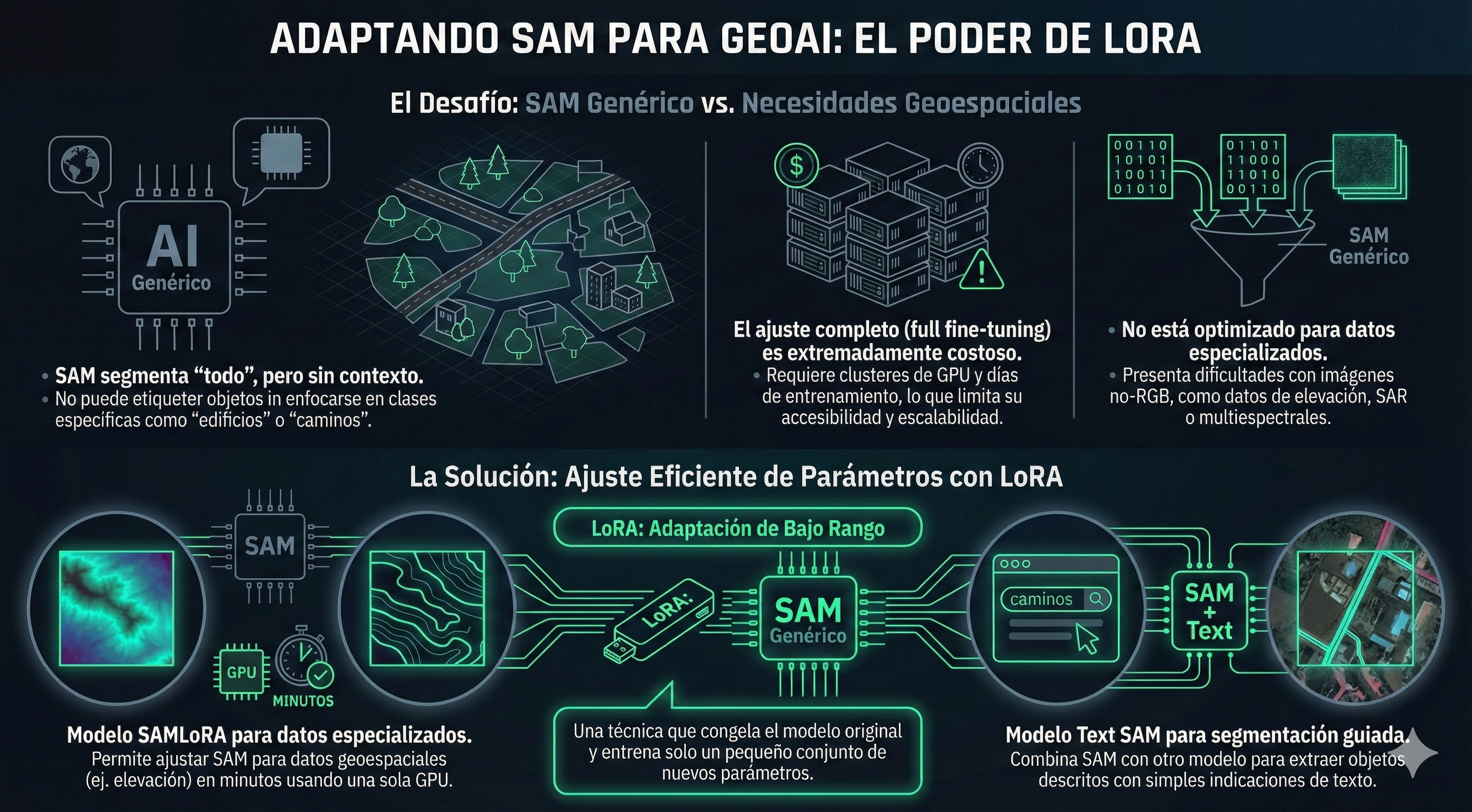 SAM base vs adaptación con LoRA